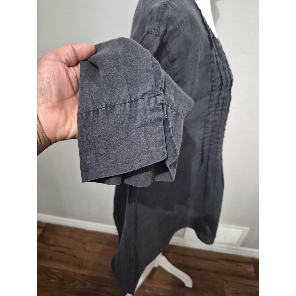 Kleen Tunic Top Womens 1X 100% Ramie Charcoal Gray‎ Minimalist Lagenlook Coastal - Picture 7 of 11